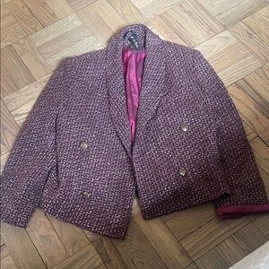 Urban Outfitters Purple Tweed Blazer size large retro chanel style